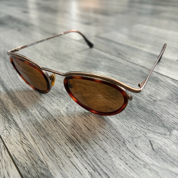 Giorgio Armani Vintage 632 896 135 Round Brown Sunglasses - Picture 3 of 8